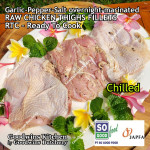 Chicken boneless-fillet skin-on LEGS-THIGHS ayam broiler paha frozen SoGood Food (price/pack 600gr 3pcs)